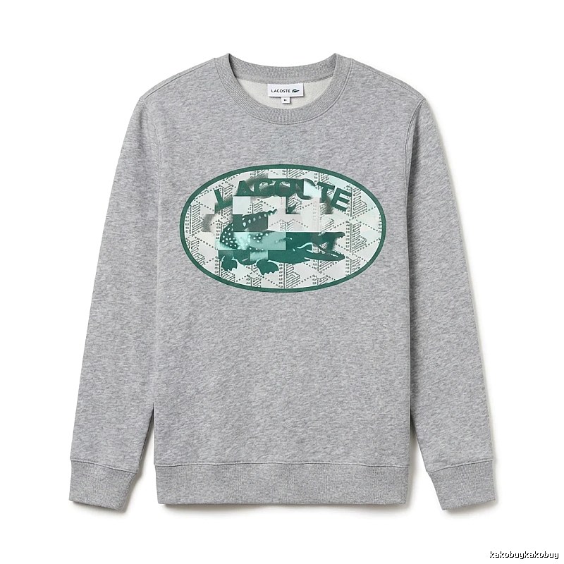 Lacoste retro-style grey sweatshirt