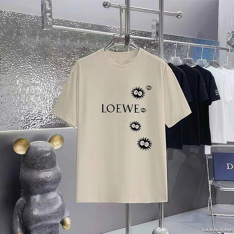 LOEWE x My Neighbor Totoro Collaboration Casual-style Beige Short-sleeve T-shirt