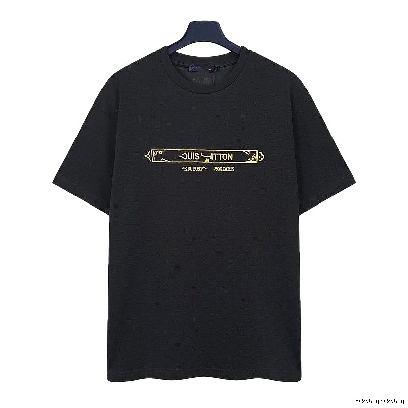 Louis Vuitton Embroidered Trendy-style Black T-Shirt