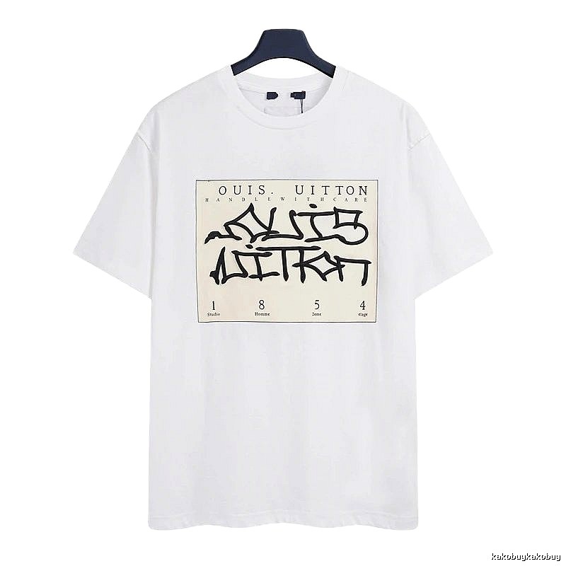 Louis Vuitton Graffiti Street Style White Short-sleeve T-shirt