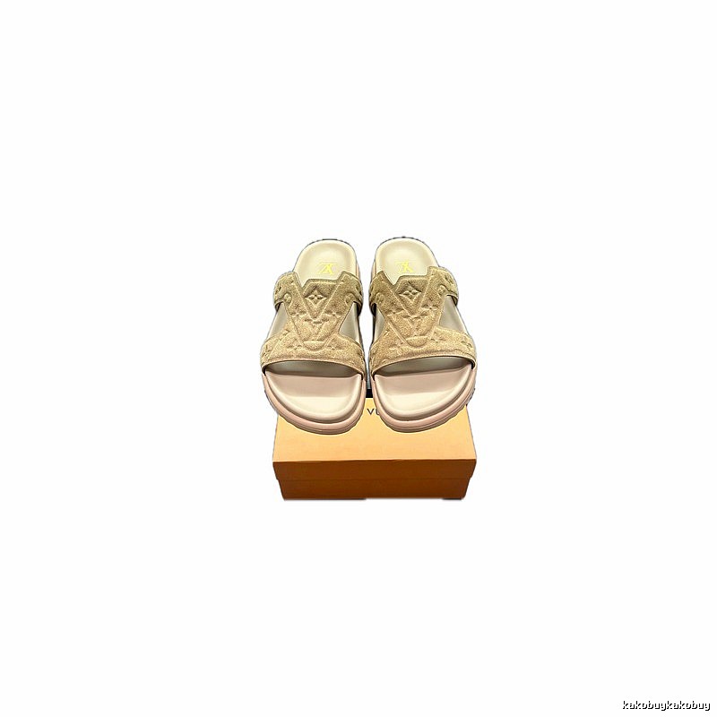 Louis Vuitton Monogram Casual Style Khaki Slides