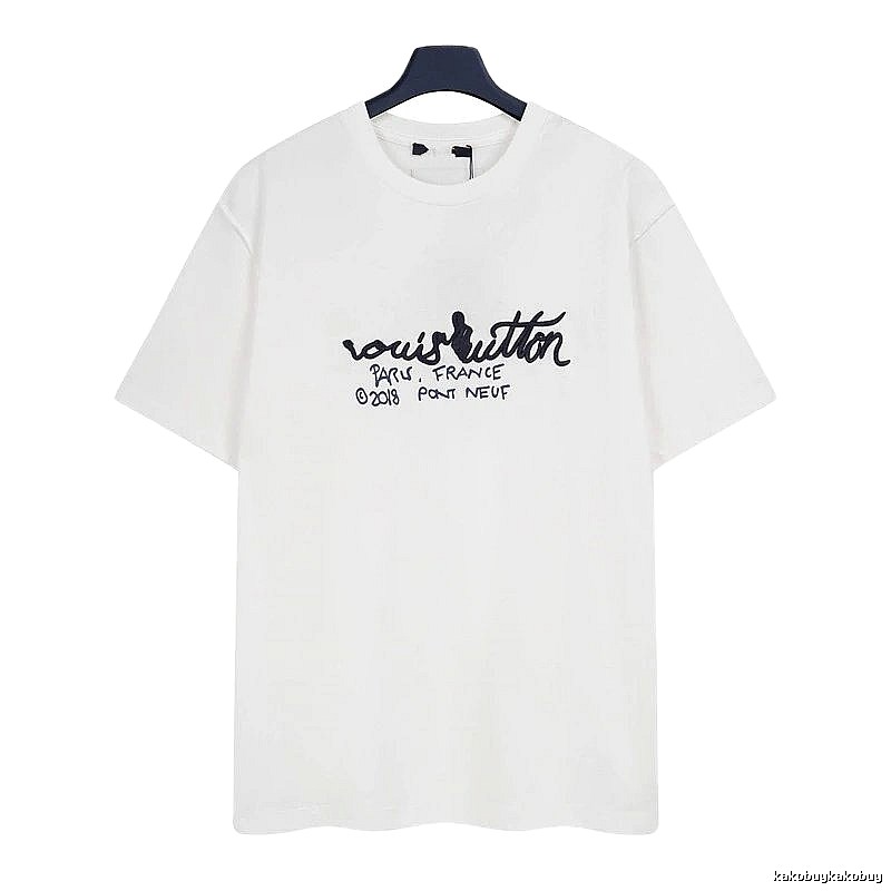 Louis Vuitton Signature Embroidered Casual White T-Shirt