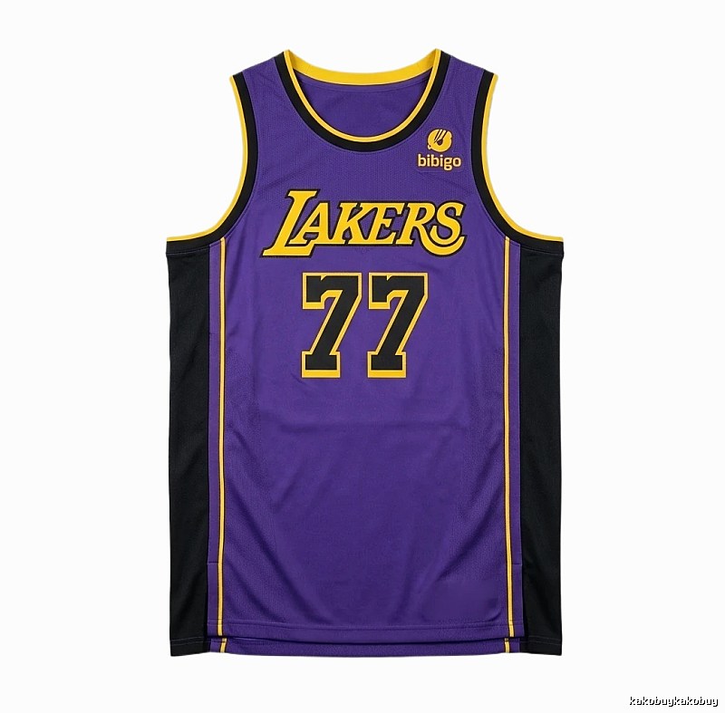Luka Doni's purple basketball uniform of the Los Angeles Lakers.
