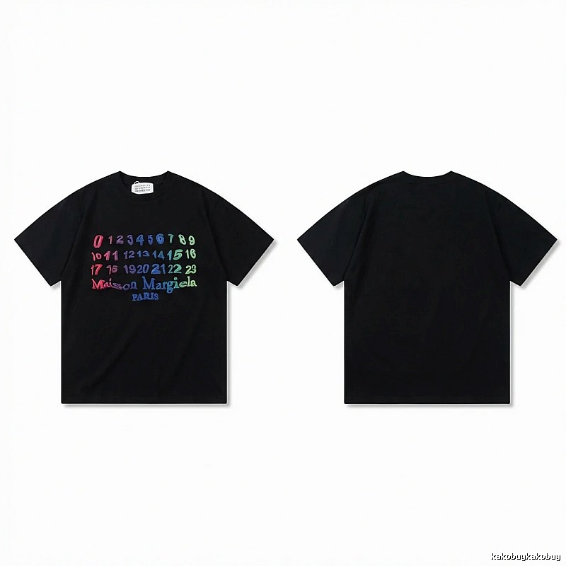 Maison Margiela black T-shirt with digital printing style
