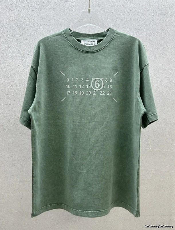 Maison Margiela MM6 Distressed Vintage Grey-green Short-sleeve T-shirt