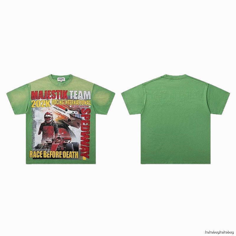 MAJESTIK Racing Series Vintage Style Green T-Shirt