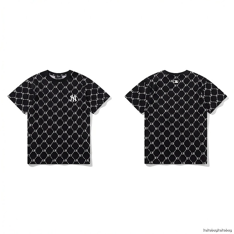 MLB full - print style black T - shirt