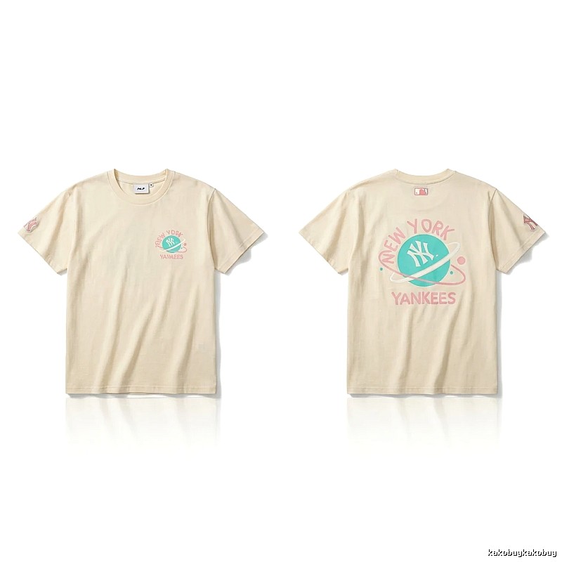 MLB New York Yankees trendy brand beige T-shirt