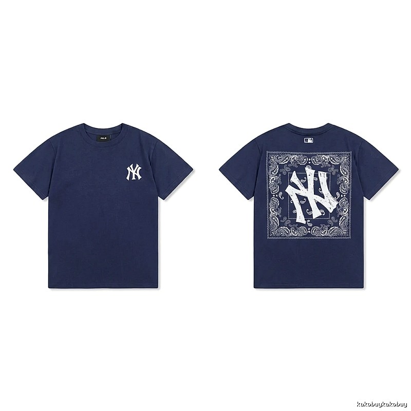 MLB Printed Trendy Style Navy Blue T-shirt