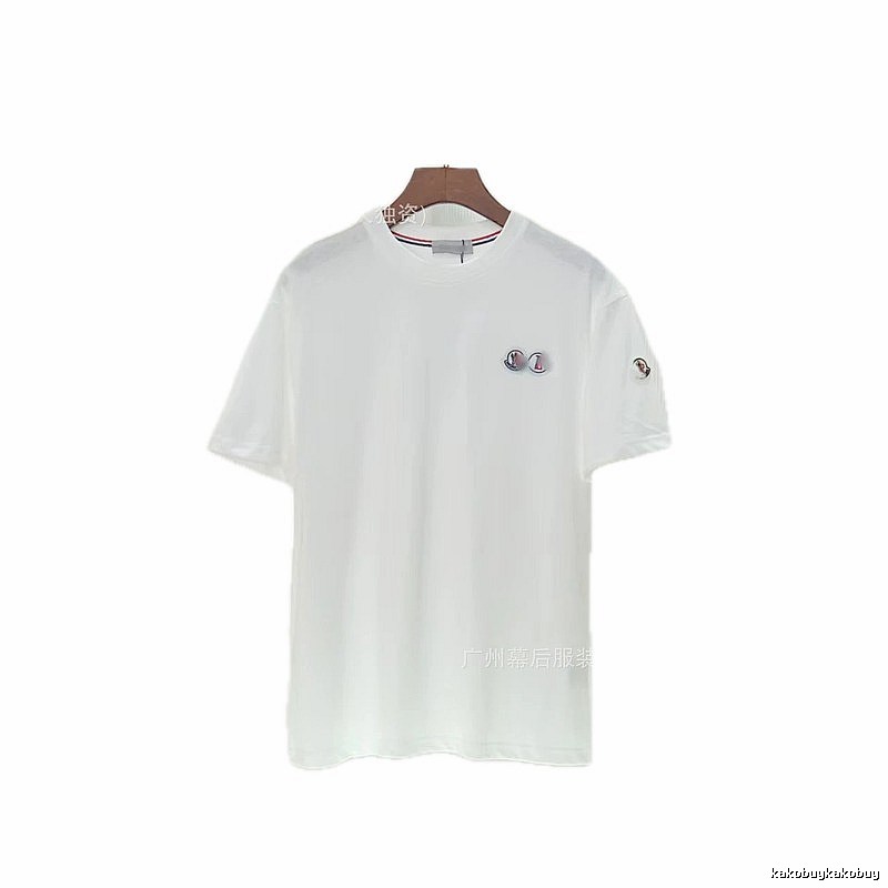 Moncler Badge Casual Style White T-Shirt
