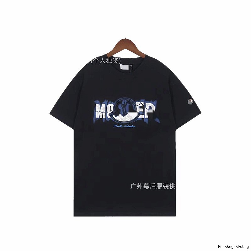 Moncler Letter Print Casual Black T-Shirt