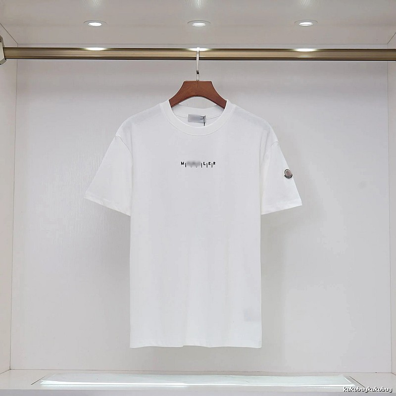 Moncler Letter Print Minimalist Style White T-Shirt