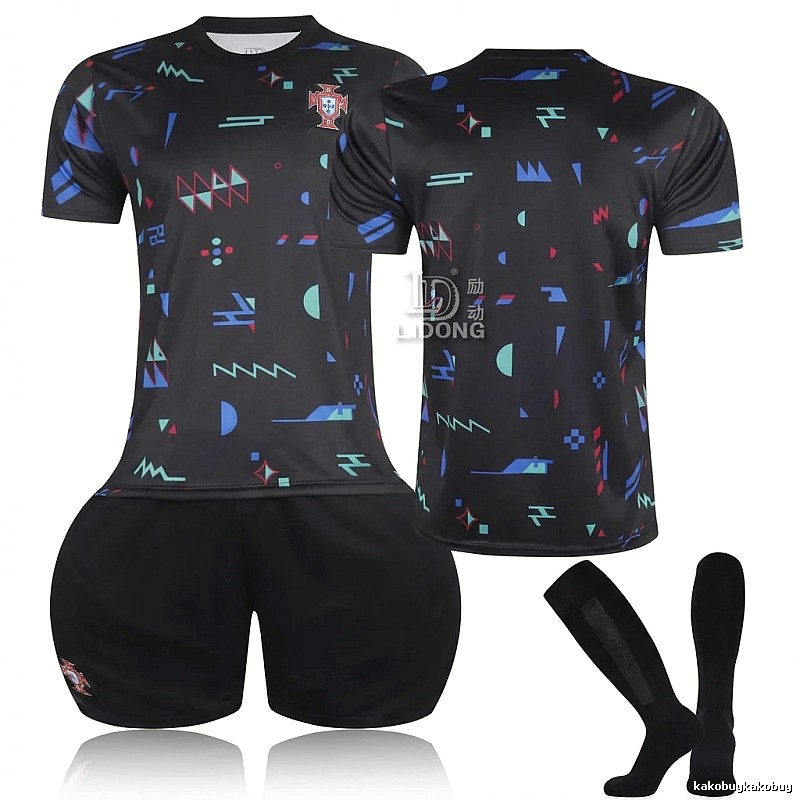Motivate Portugal Series Trendy Black Short-Sleeve