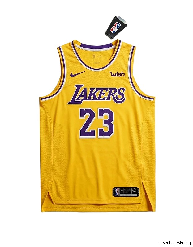 Nike LeBron James Lakers yellow jersey.