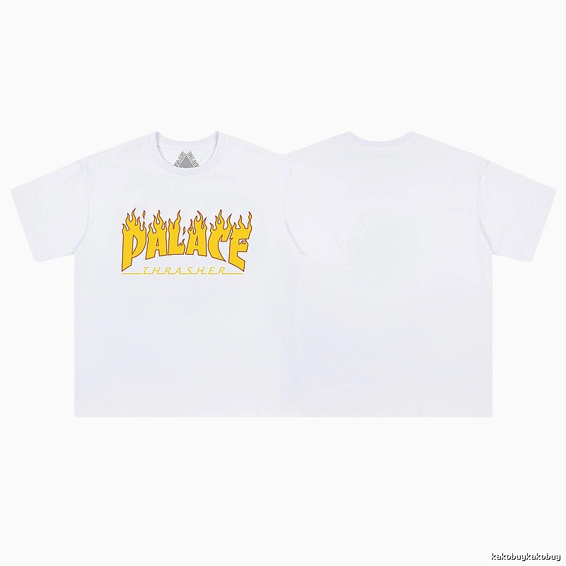 Palace Flame Co-branded Street Style White T-shirt