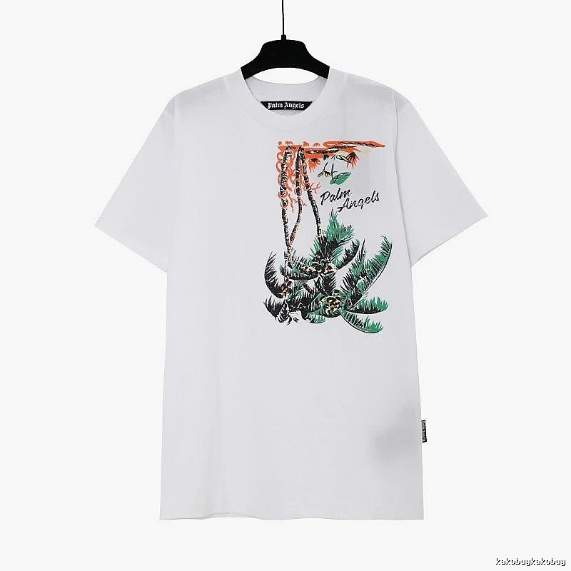 Palm Angels Casual Logo T-shirt White Palm Tree for Comfortable Styling