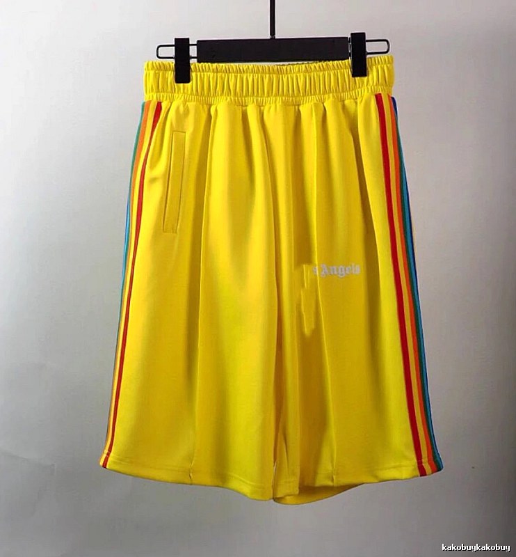 Palm Angels Summer Track shorts Black Side Stripe with Bold Graphic