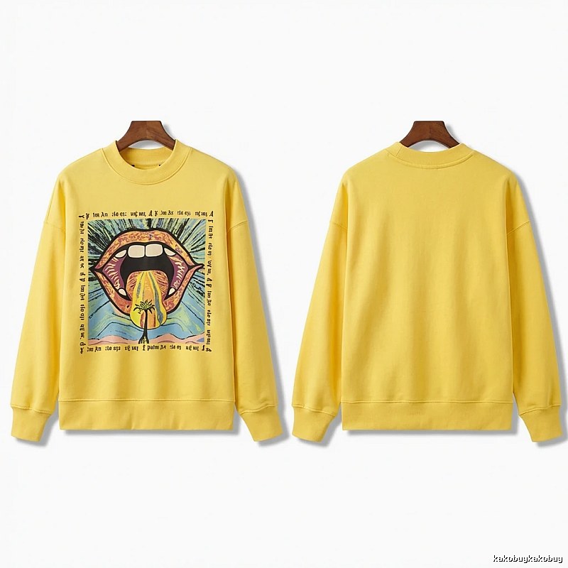 Palm Angels Trendy Yellow Sweatshirt