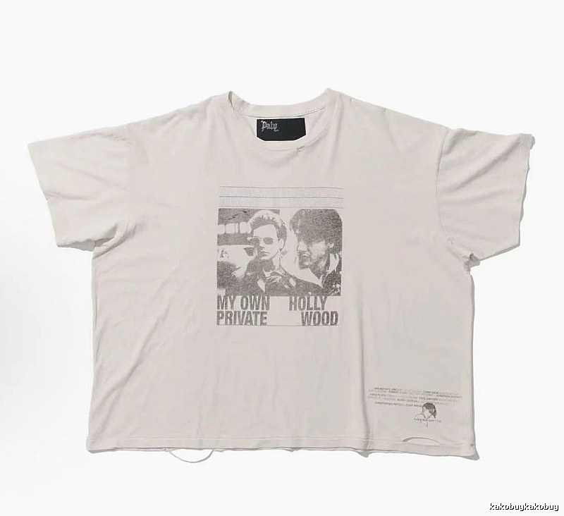 Paly Hollywood Portrait Print Vintage Off-white T-shirt
