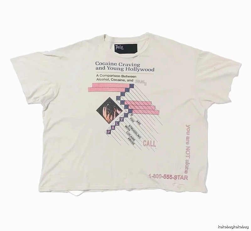 Paly Hollywood Printed Vintage Off-white Short Sleeve T-shirt
