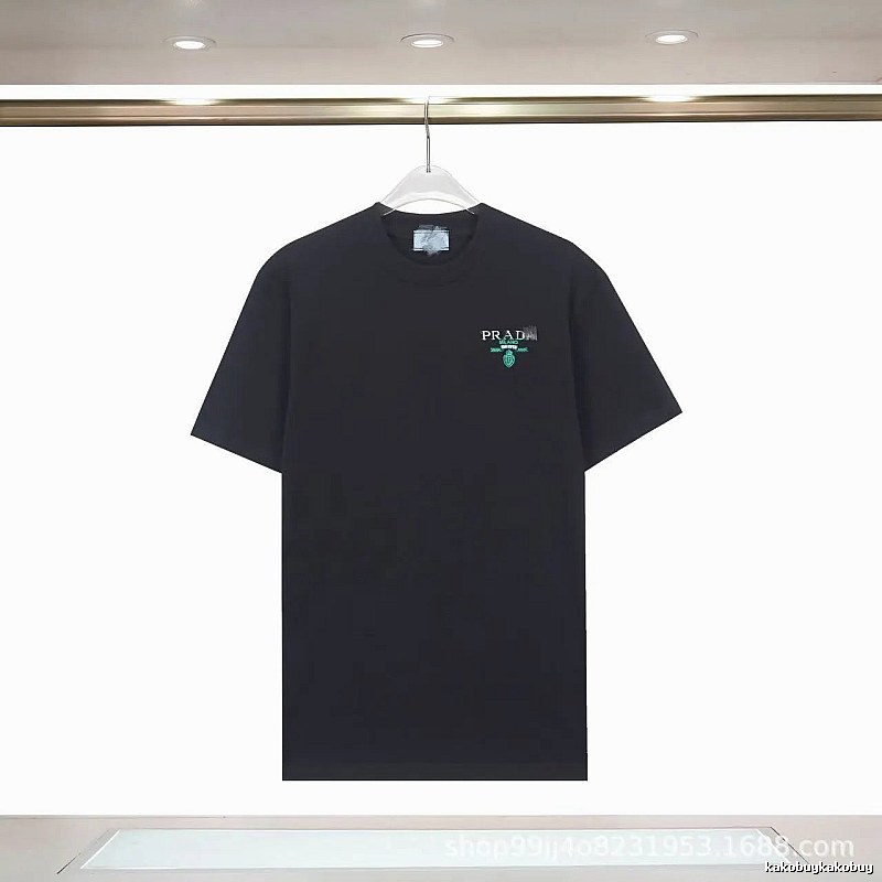 Prada Logo Minimalist Style Black T-Shirt