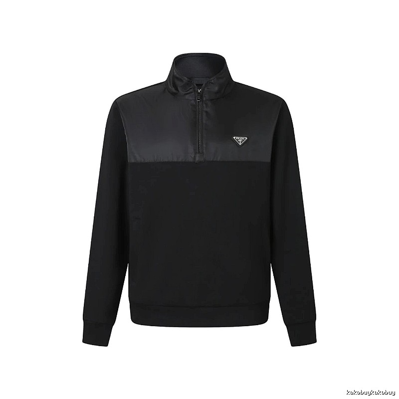 Prada Quarter Zip Sweatshirt with Black Quarter Zip Sweatshirt with