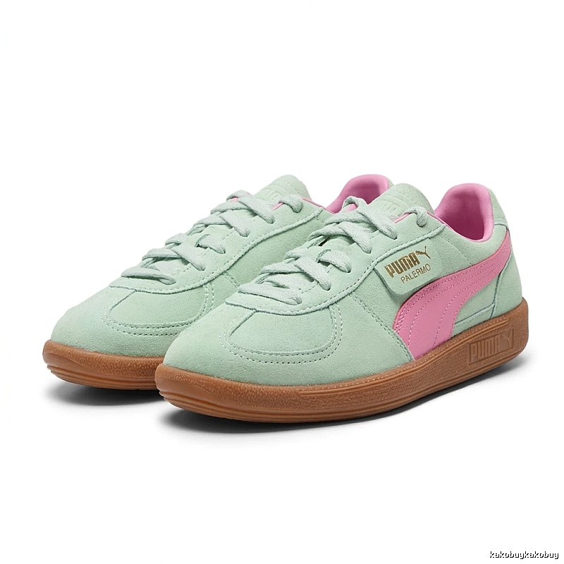 PUMA PALERMO Mint Green and Pink Sneakers