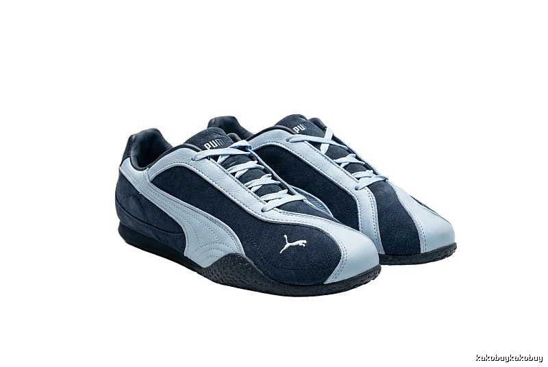 PUMA retro style dark blue and grey sports shoes