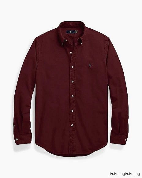 Ralph Lauren Burgundy Red Button-Down Shirt Daily Styling