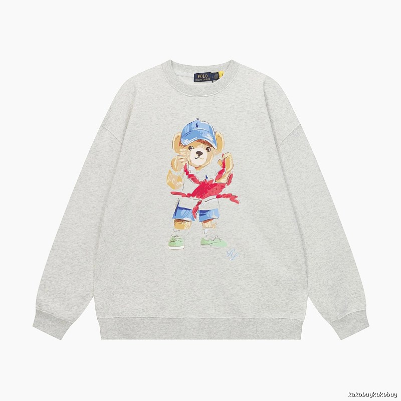 Ralph Lauren cartoon bear light gray sweatshirt