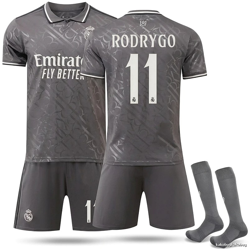 Real Madrid retro-style dark grey jersey