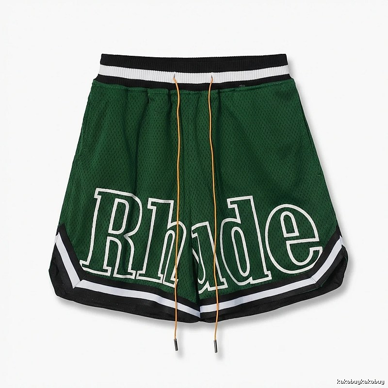 RHUDE sporty green shorts