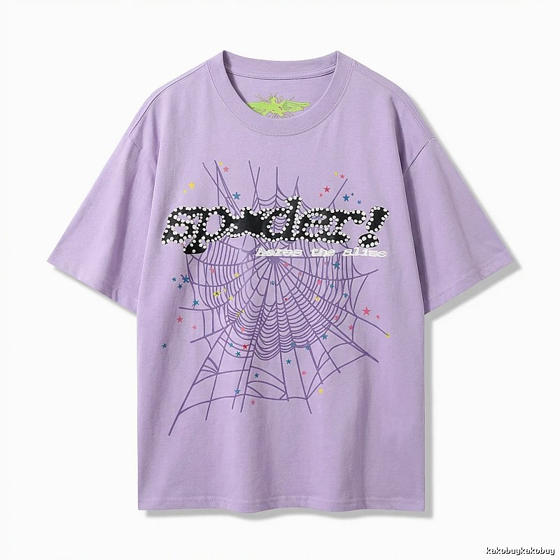 Sp5der Cobweb Style Light Purple T-shirt