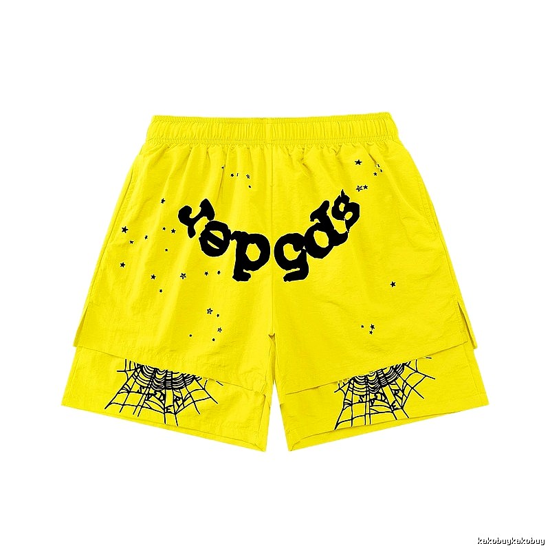 Sp5der trendy and cool style yellow shorts