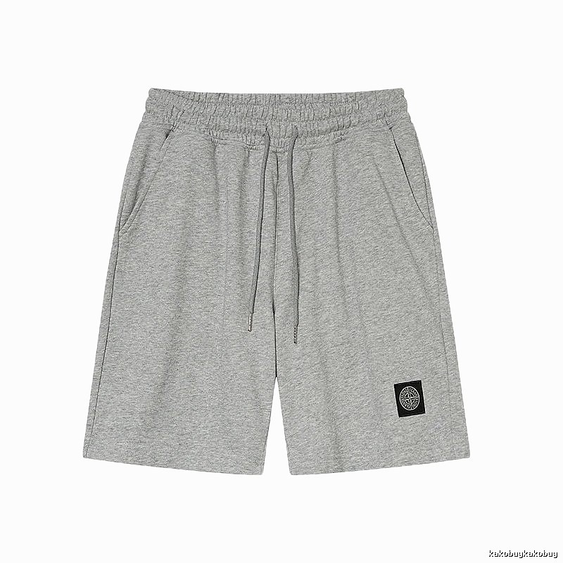 Stone Island Badge Casual Style Grey Shorts