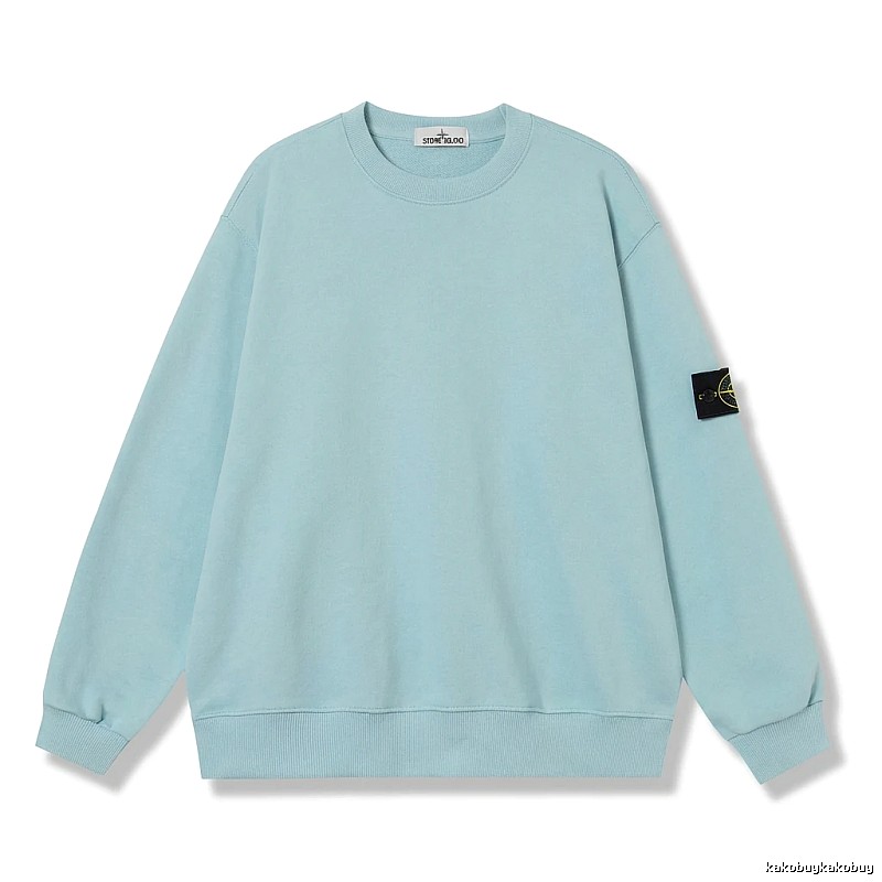Stone Island Basic Style Casual Light Blue Sweatshirt
