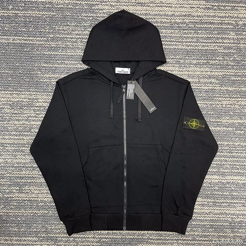 Stone Island Black Zip Hoodie Daily Styling