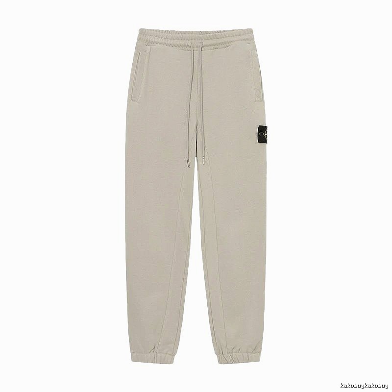 Stone Island Classic Casual Light Khaki Cuffed Jogger Sweatpants