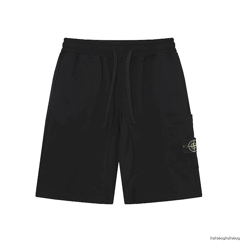 Stone Island Compass Collection Workwear Style Black Shorts