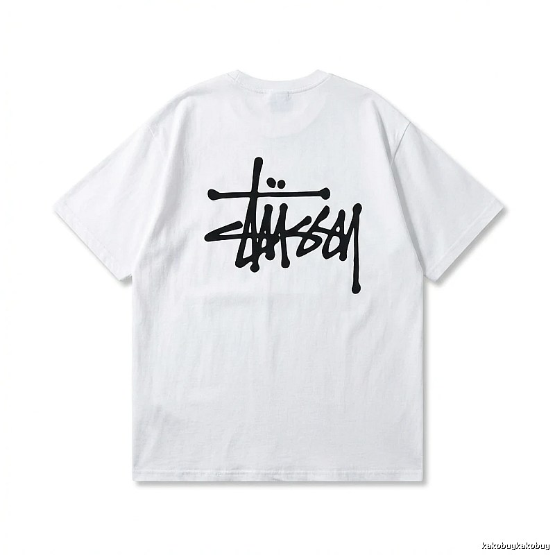 Stussy basic graffiti-style white T-shirt