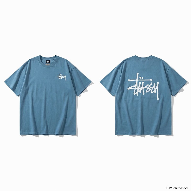 Stussy basic simple style blue T-shirt