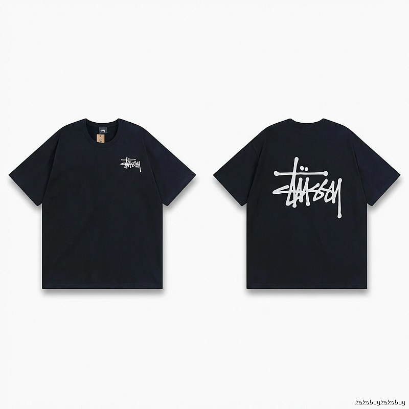 Stussy basic style simple black T-shirt