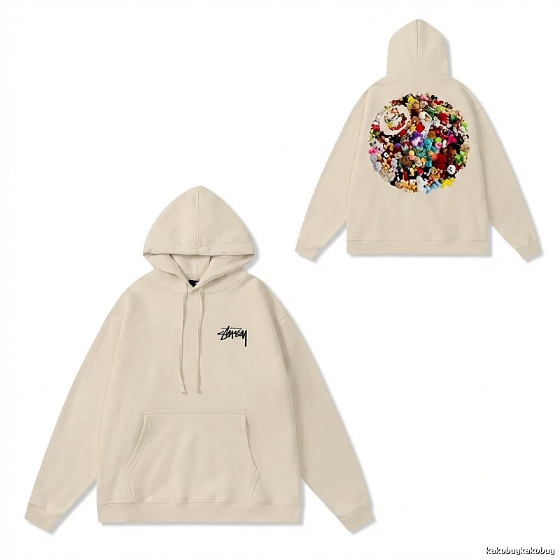 Stussy cartoon - printed trendy brand hoodie