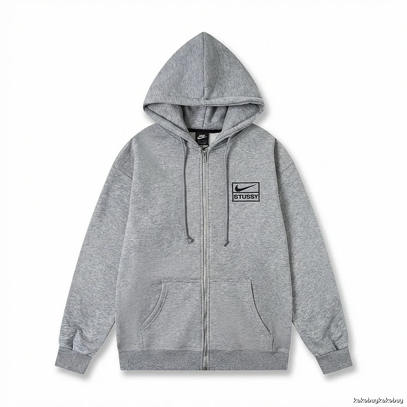Stussy co-branded grey hoodie