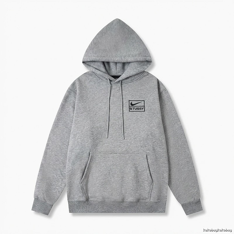 Stussy Co-branded Simple Style Grey Hoodie