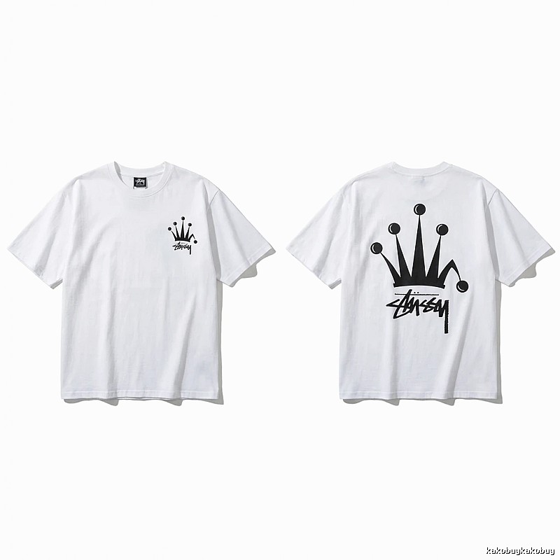 Stussy Crown Trendy Brand White T-shirt