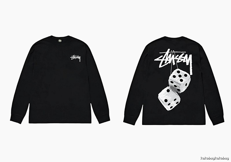 Stussy dice print style black long-sleeve