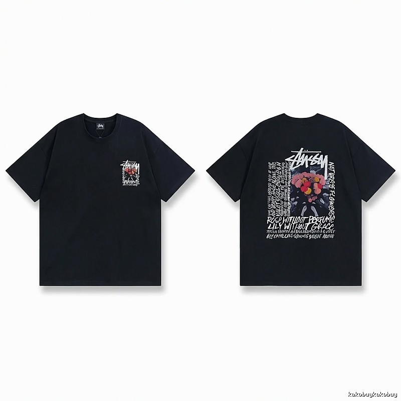 Stussy Floral Style Black T-shirt
