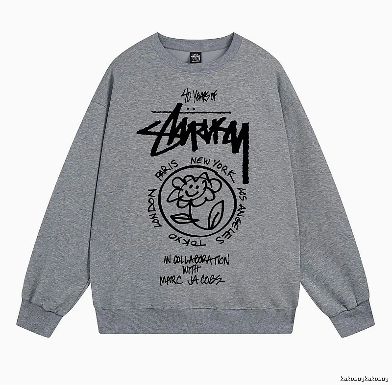 Stussy Gray Style 539 Graphic SweatShirt Minimal Look