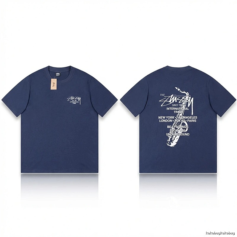 Stussy International Tribal Style Navy Blue T-shirt